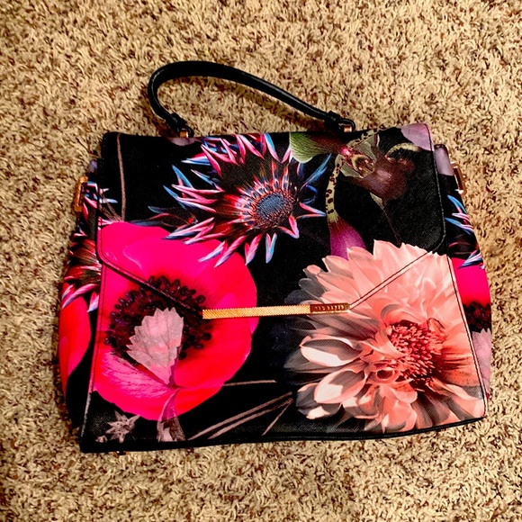 TED BAKER LONDON - Neon Poppy Large Envelope Handbag w/ Rose Gold Hardware - Picture 1 of 6